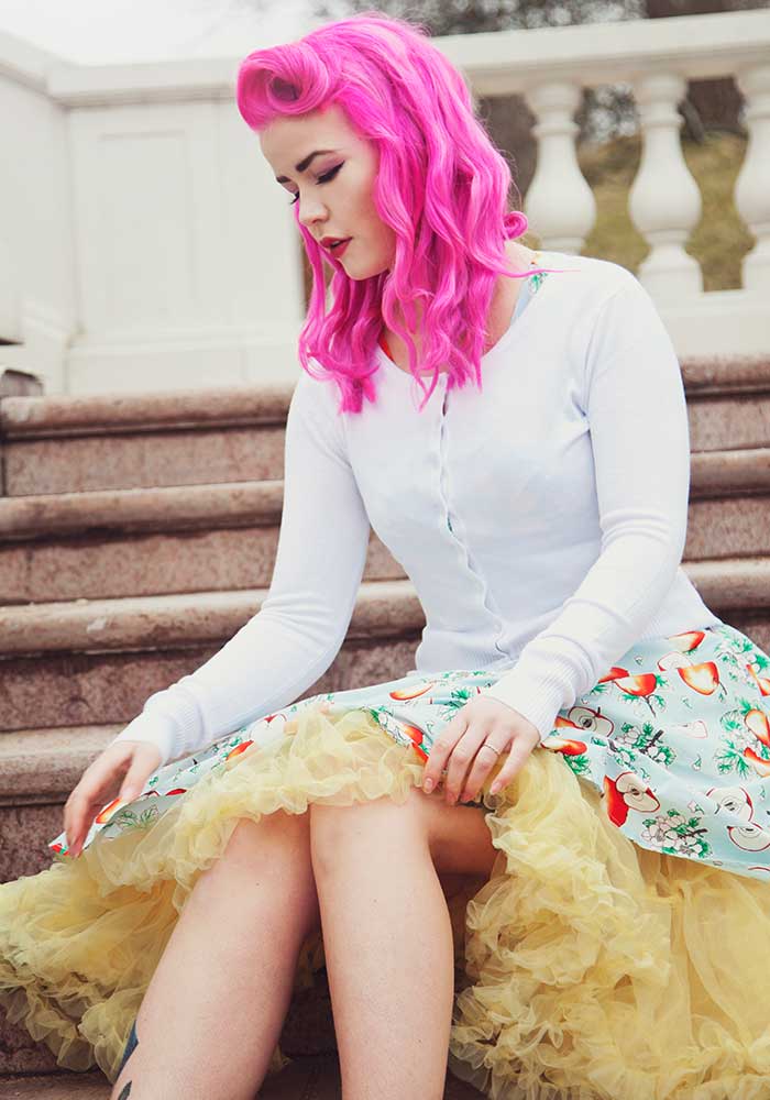 Rockabilly white cardigan