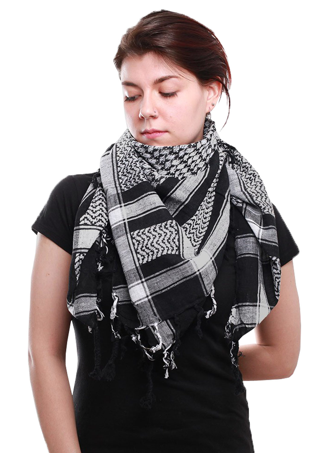 Keffiyeh mustavalkoinen