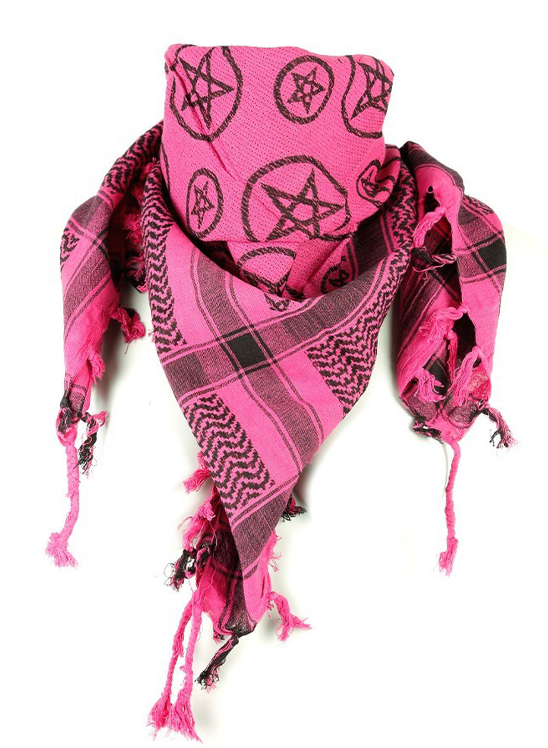 Keffiyeh vaaleanpunaiset pentagrammit