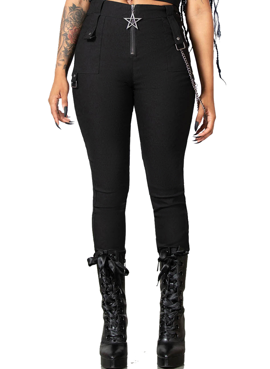 Tartanarkistihousut mustat