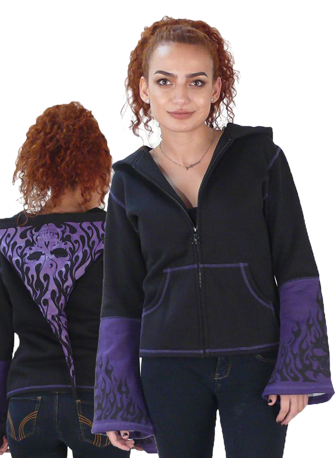 Burning Skull -huppari violetti