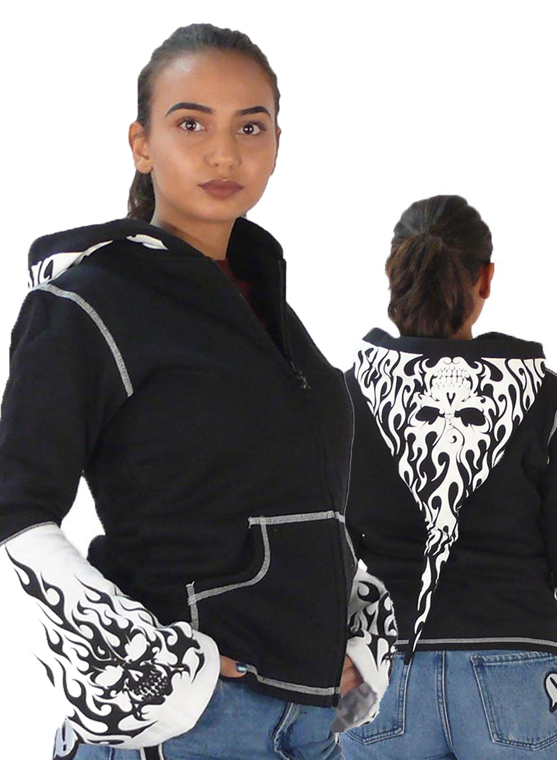 Palava kallo -huppari valkoinen