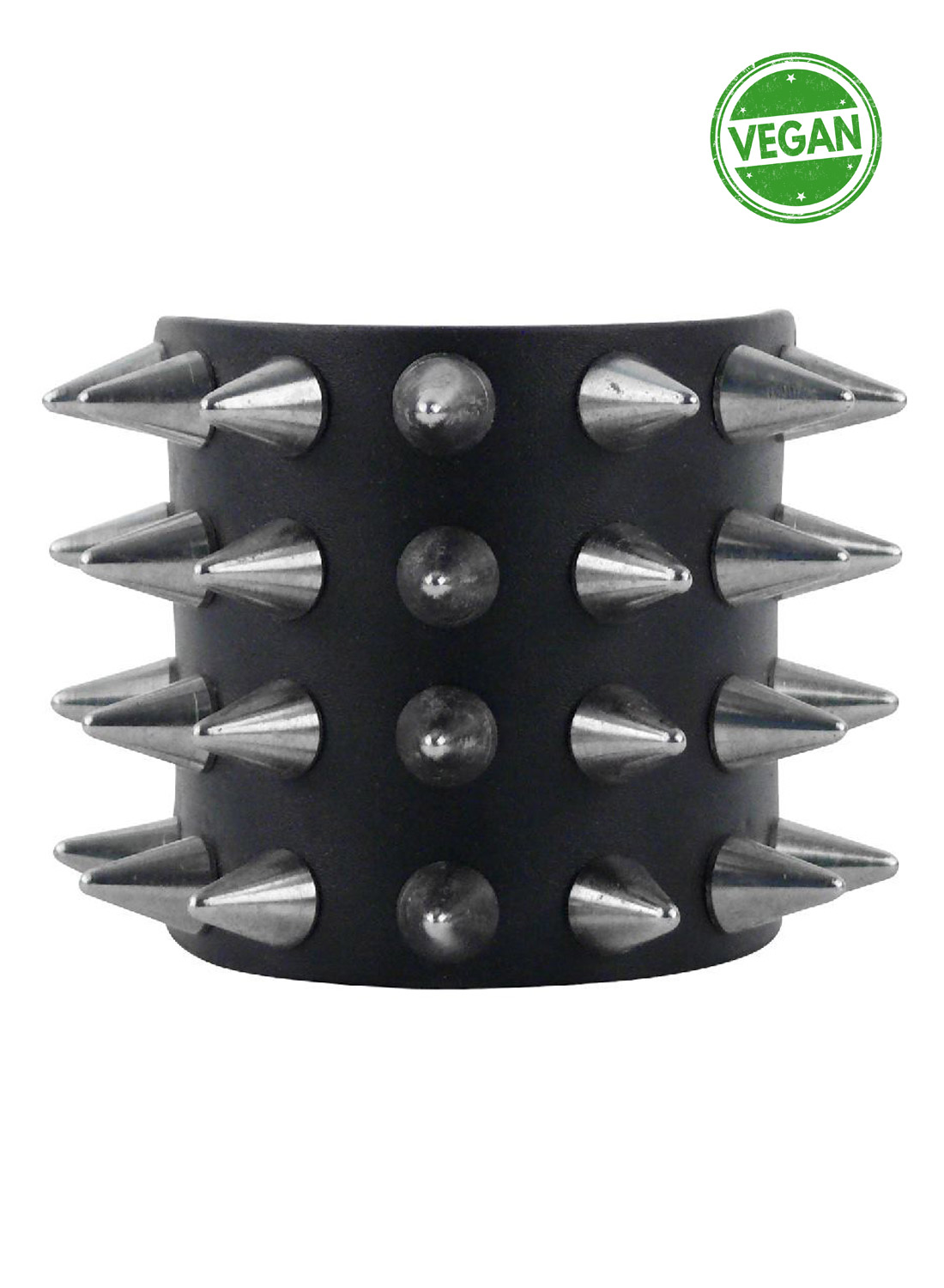 4 Row Con Spike -vegaaninen nahkaranneke