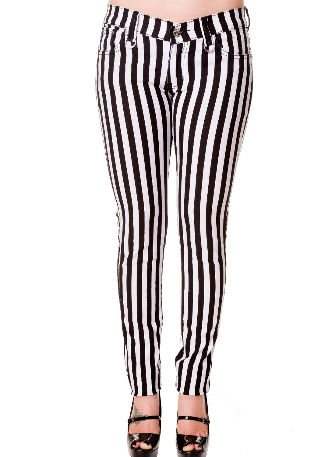 Mustavalkoiset raidalliset housut