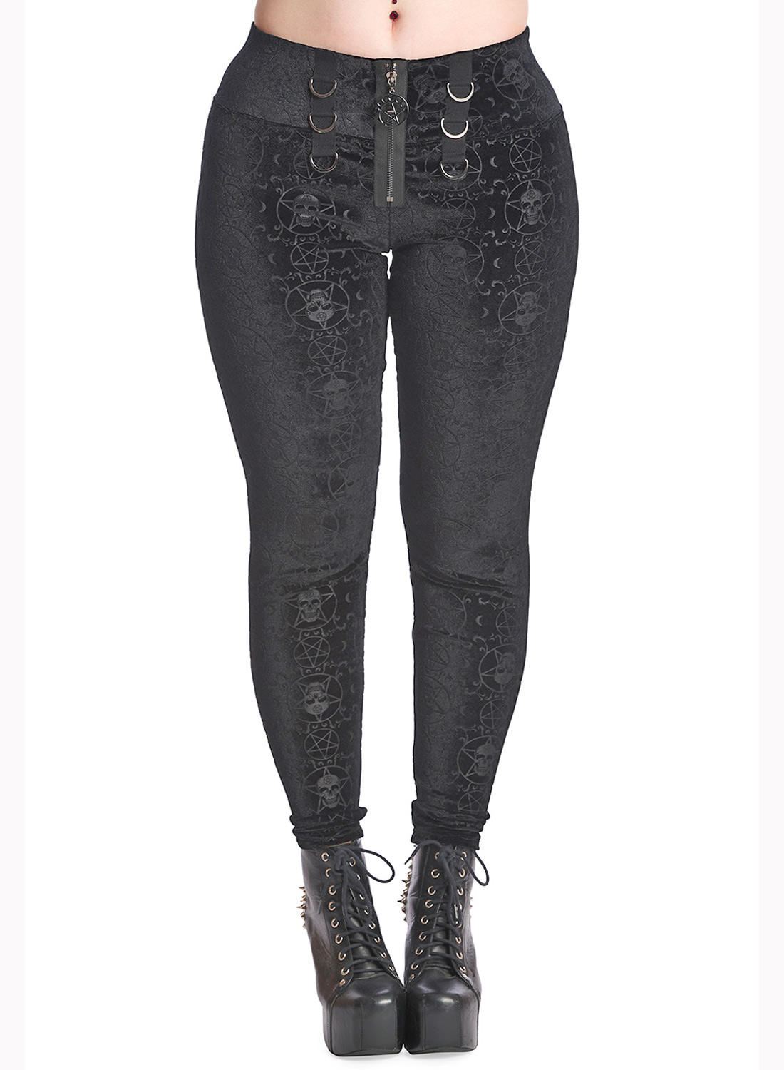 Upeat mustat samettiset leggingsit Banned Apparelilta