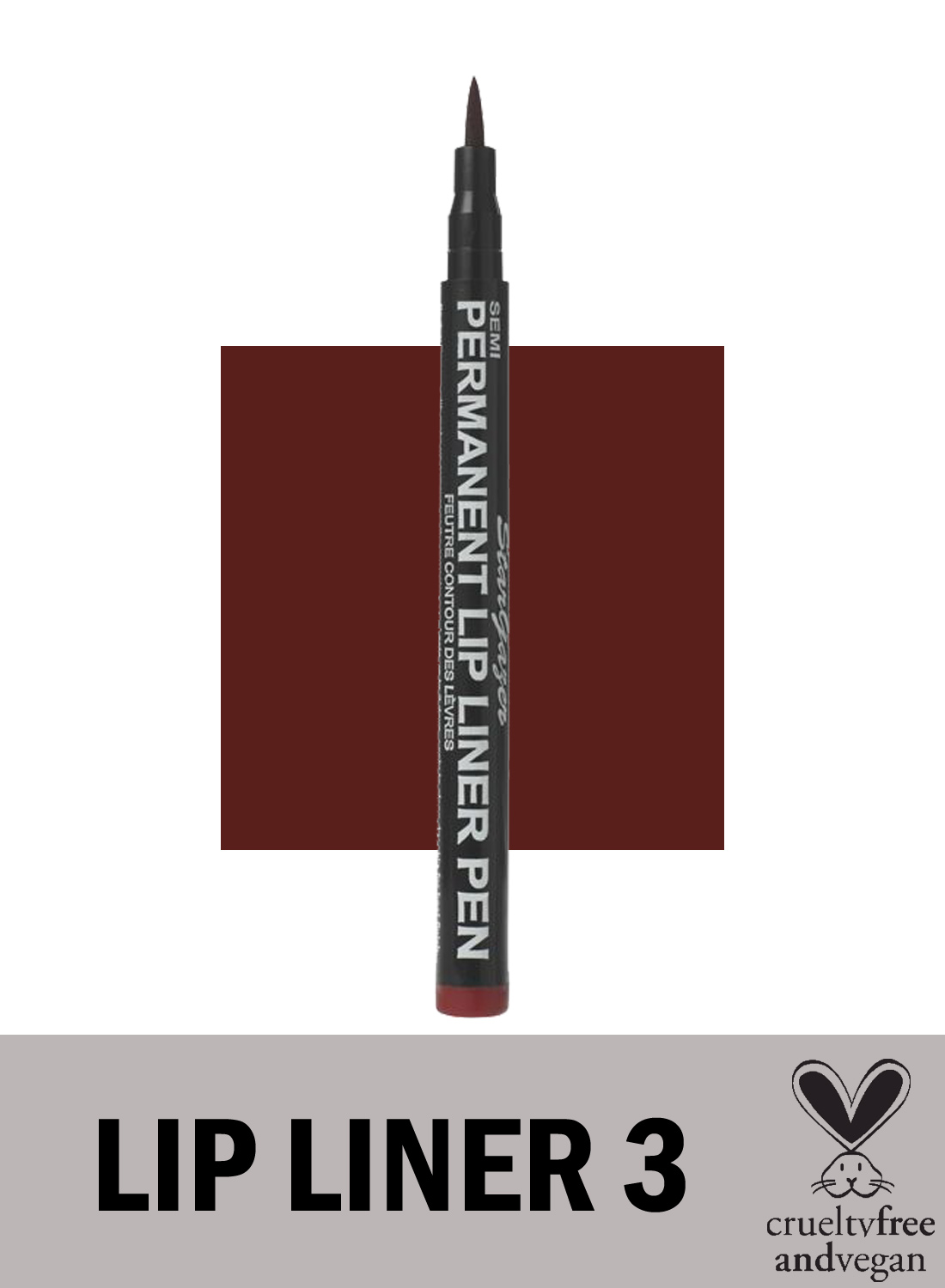 Puolipysyvä huultenrajauskynä 3