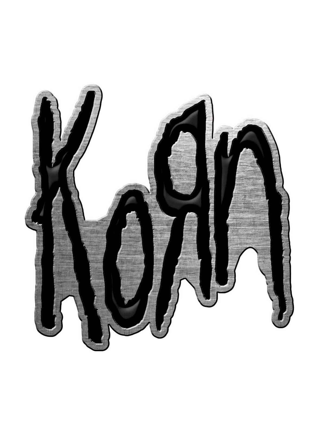 Korn-logoinen metallinen rintanappi