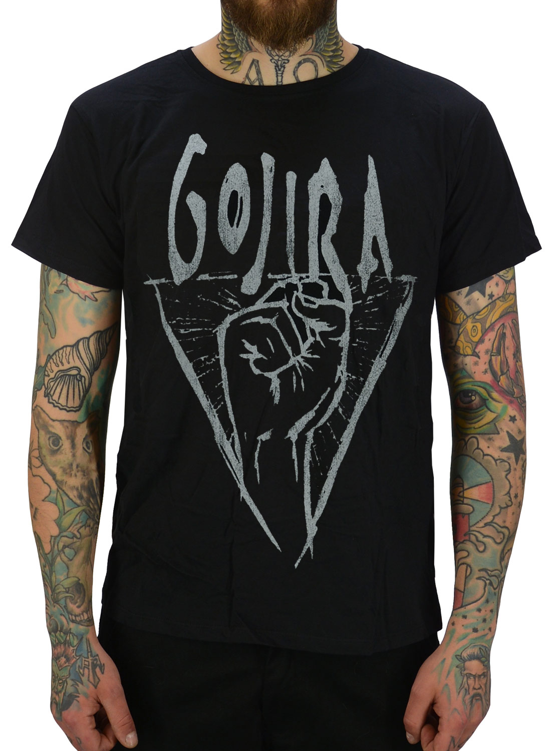 Gojira Harmaa Power Glove T-paita