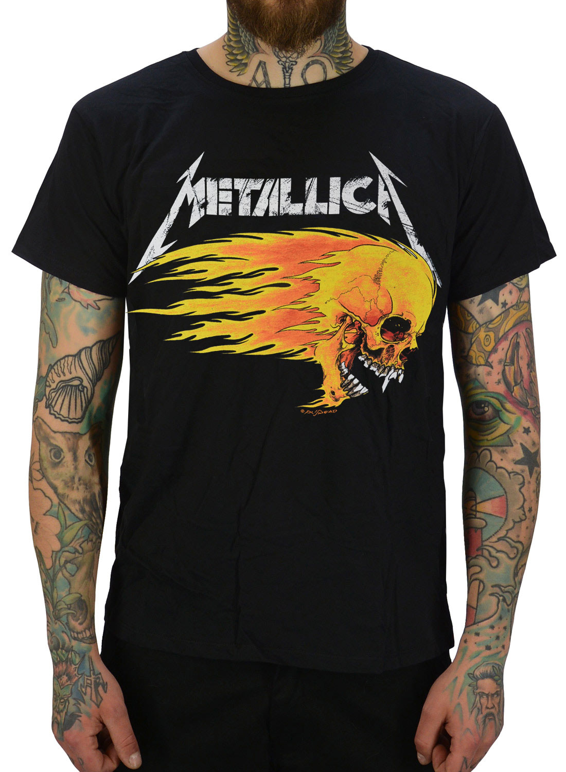 Metallica Flaming Skull T-paita
