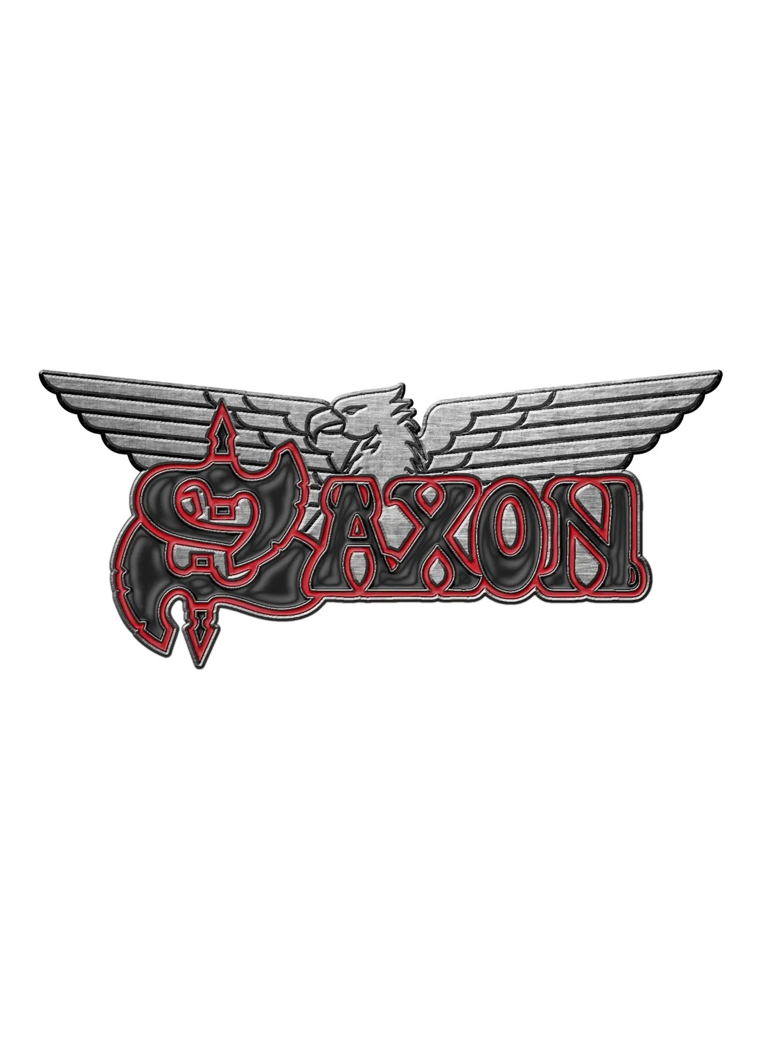 Saxon-logo/kotka-metallirintamerkki