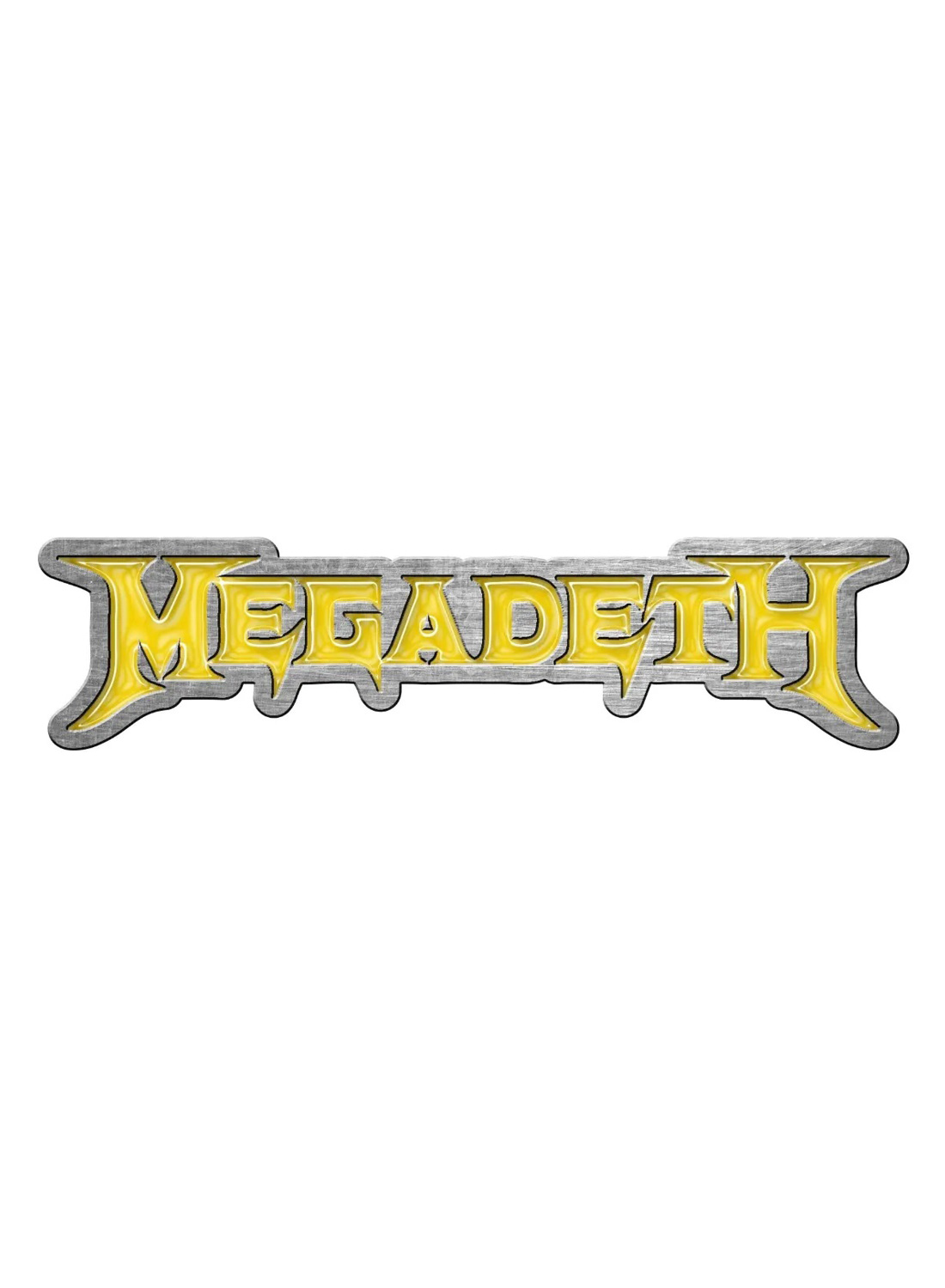 Megadeth-logoinen metallinen rintanappi