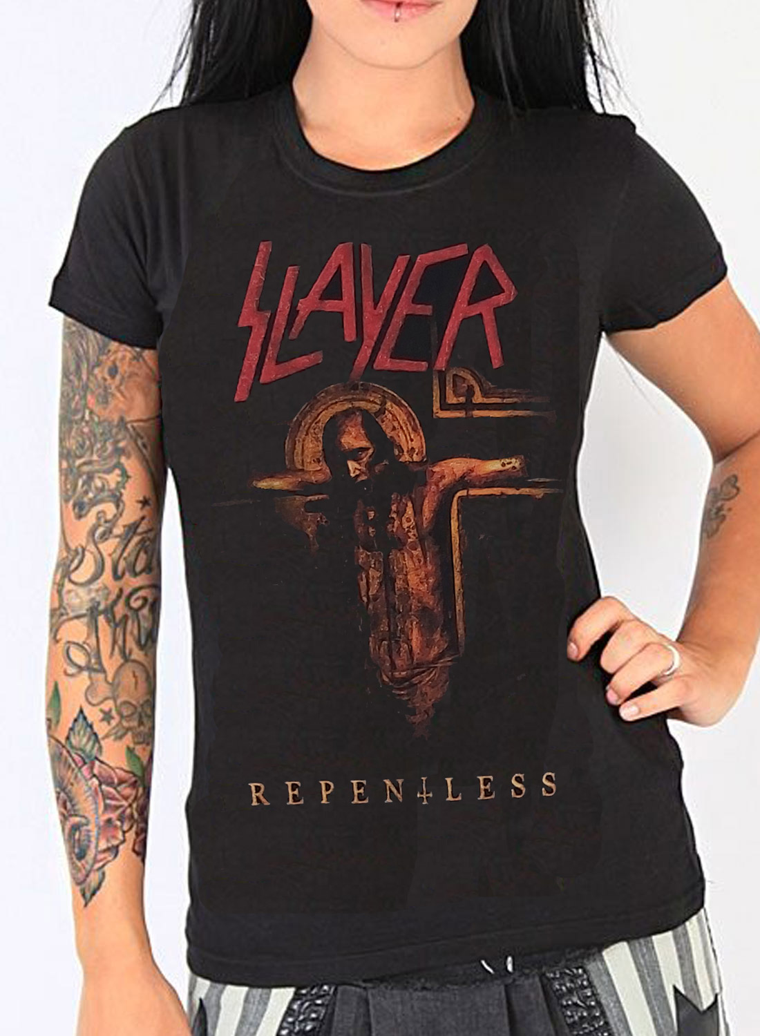 Slayer Repentless Crucifix -tyttöjen toppi