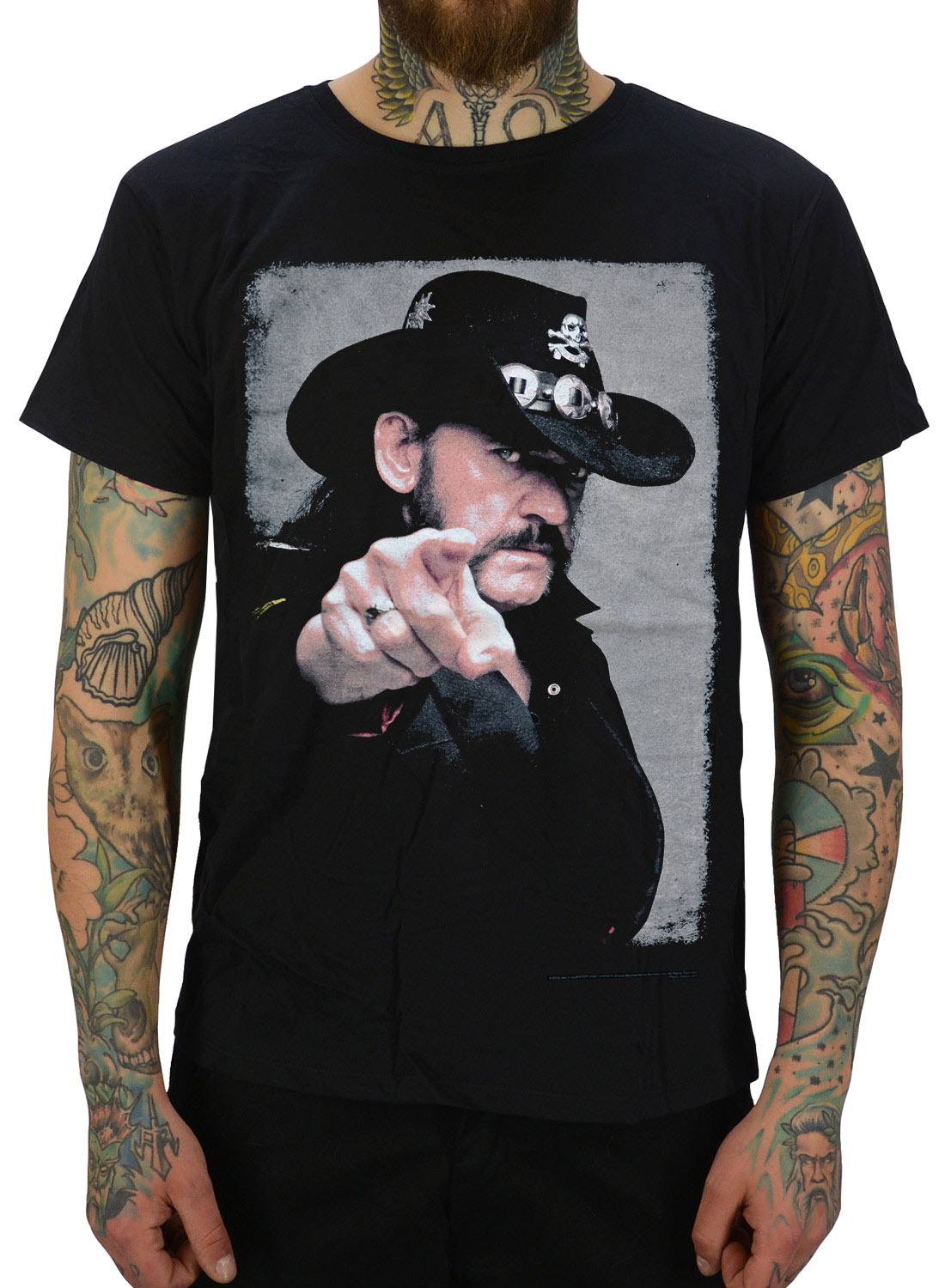 Lemmy Pointing Photo -t-paita