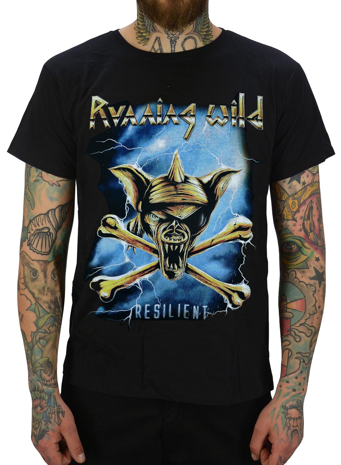 Running Wild -t-paita, jossa joustavat yksityiskohdat