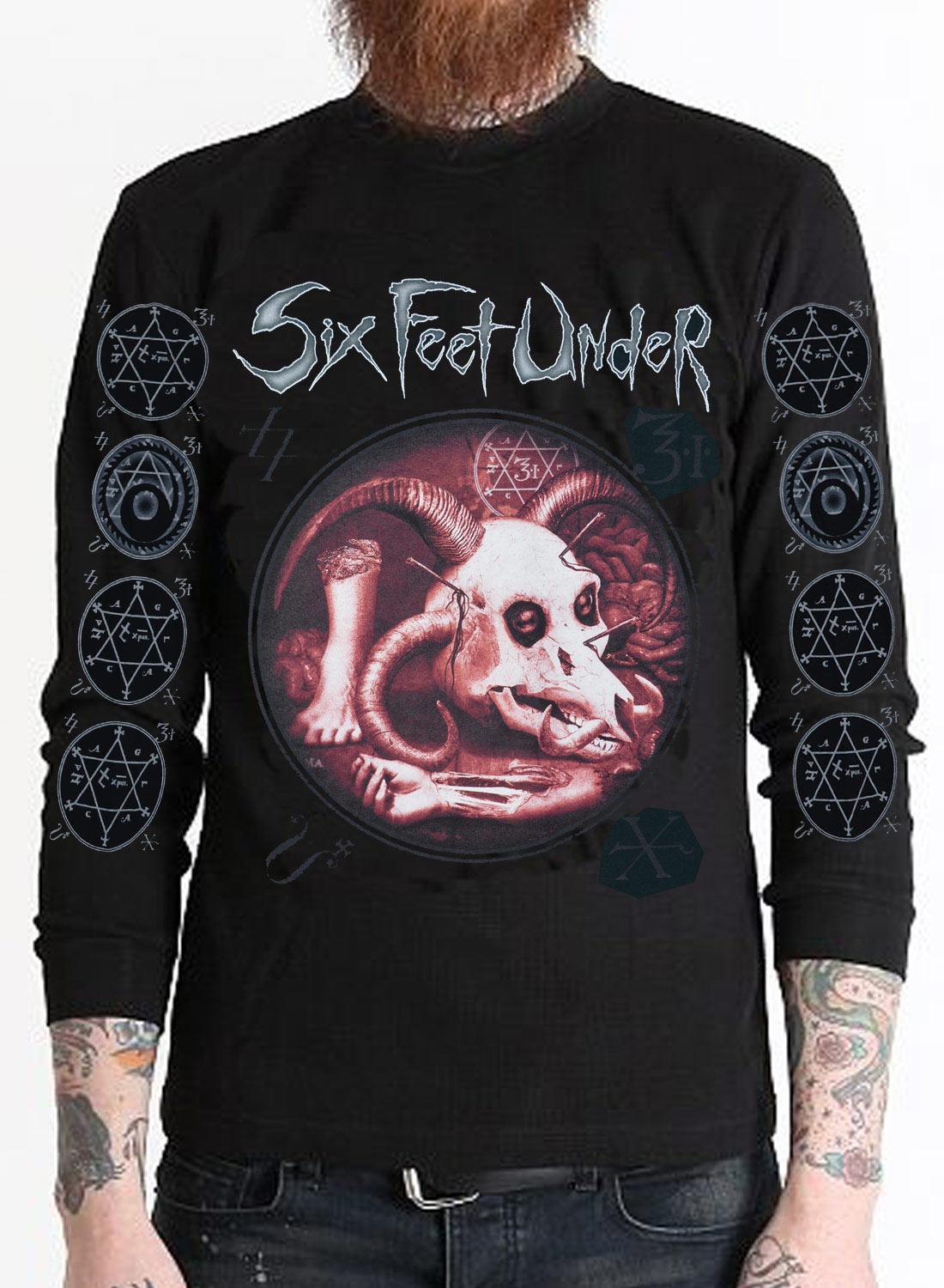 Six Feet Under Euro Tour -pitkähihainen t-paita