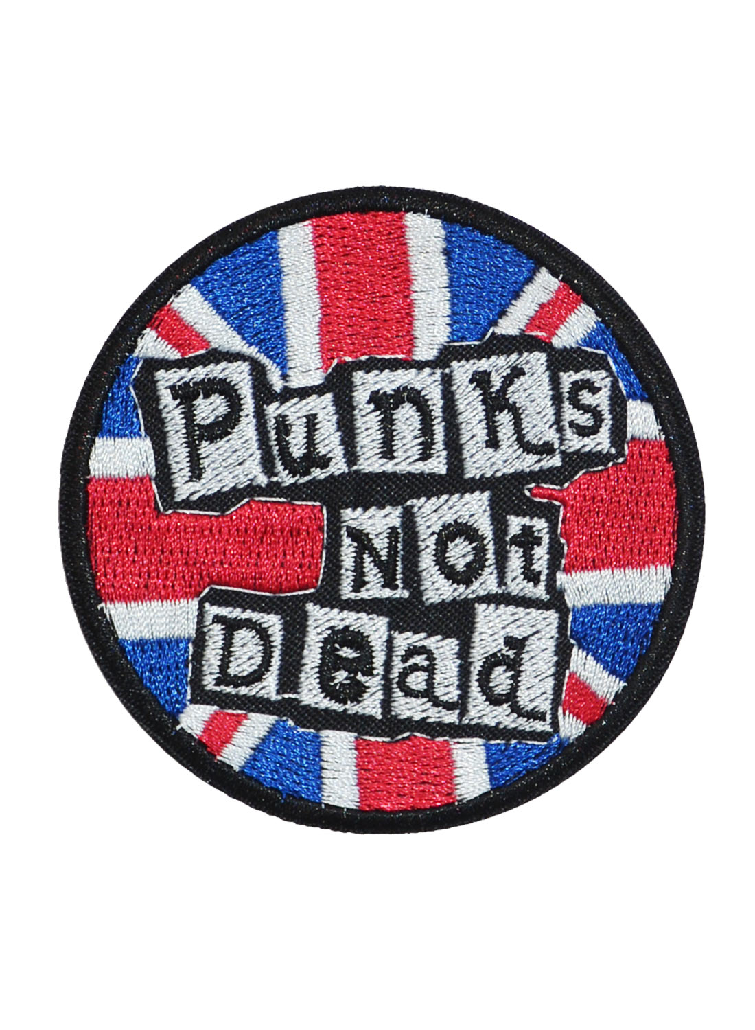 Punk's Not Dead -brodeerattu kangasmerkki