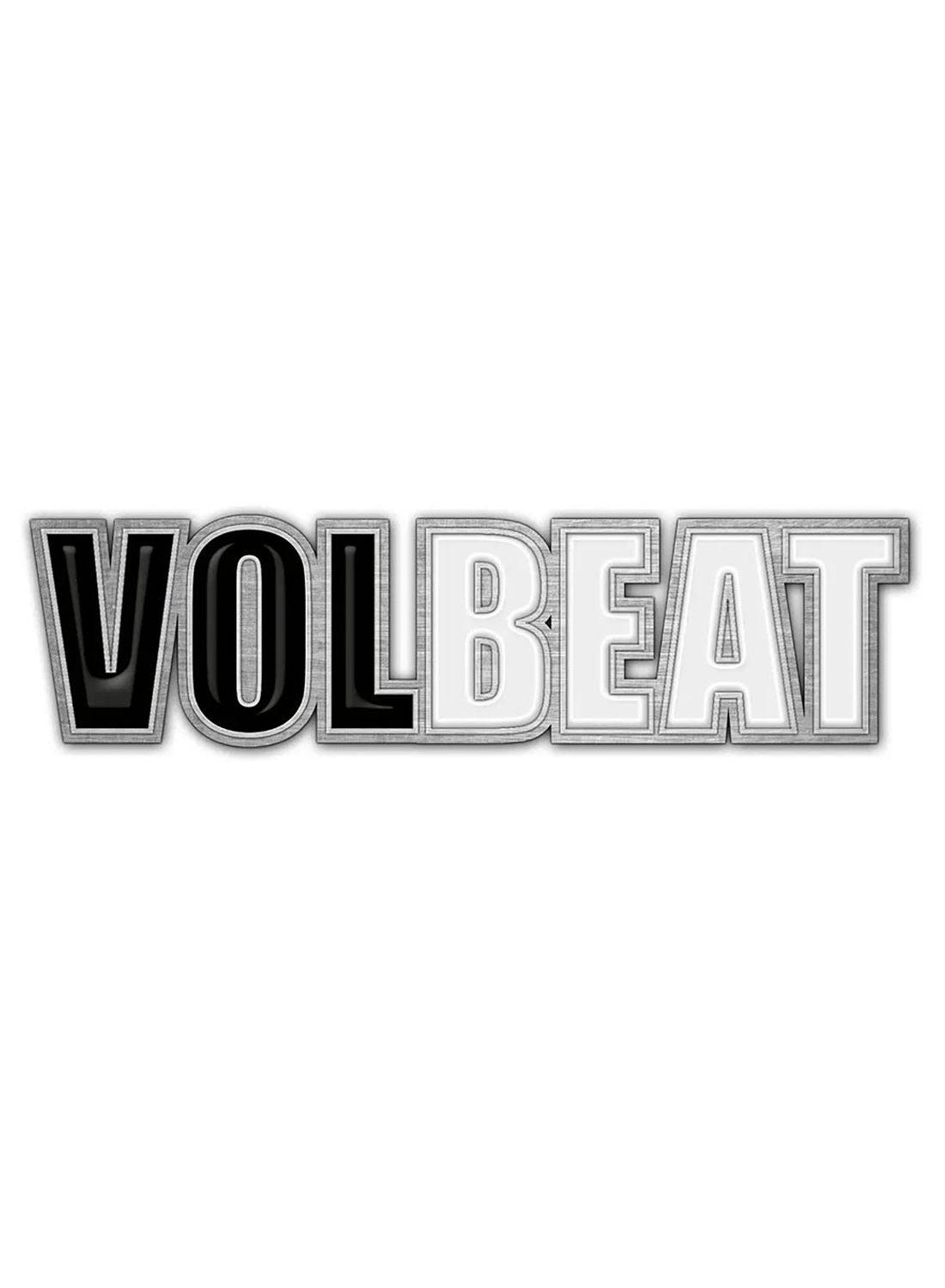 Volbeat-logoinen metallinen rintanappi